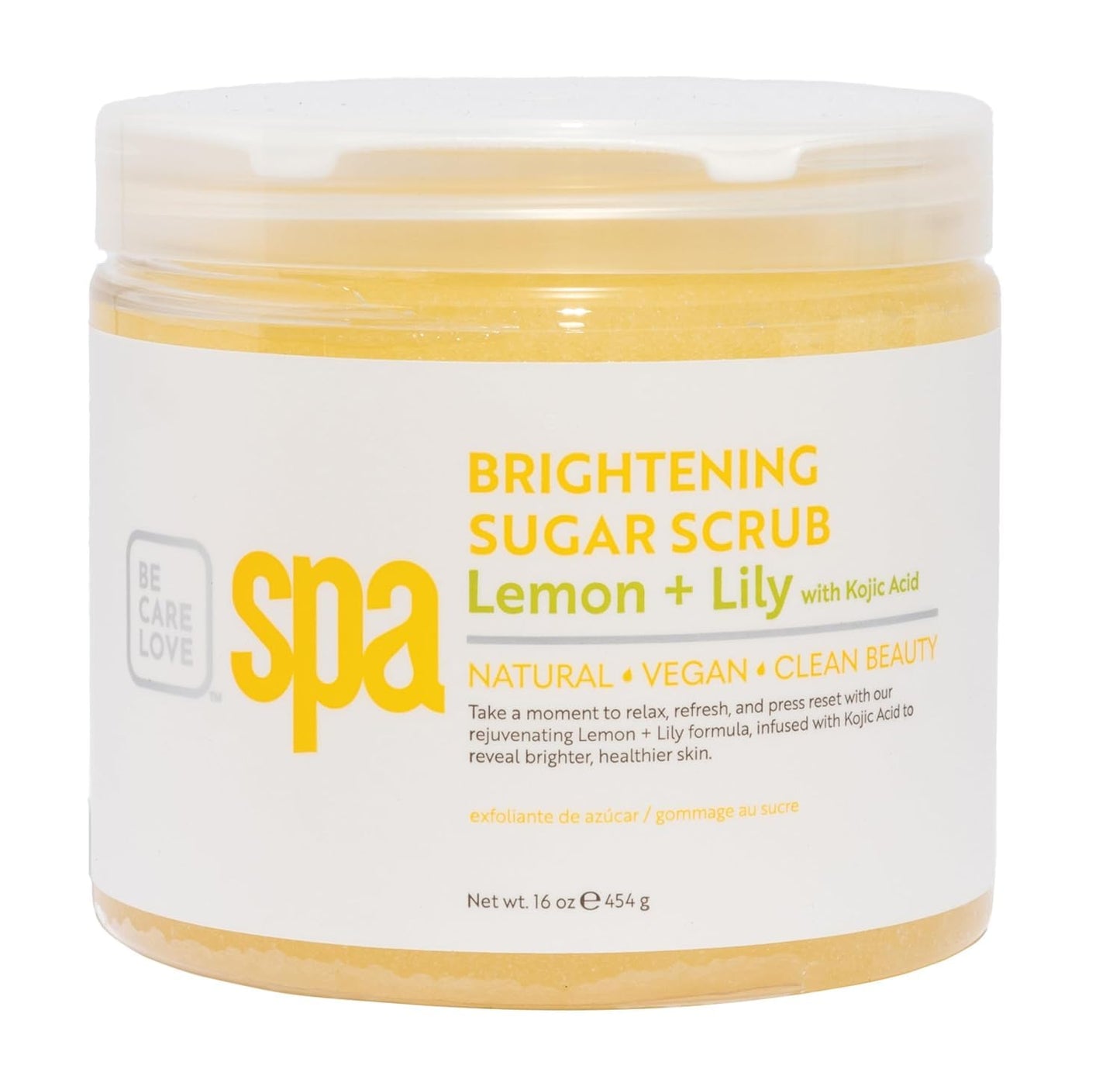 BCL SPA Sugar Scrub for Deep Hydration & Exfoliation with Certified Organic Ingredients for Professional and Home Use (16 oz, Lemon and Lily)