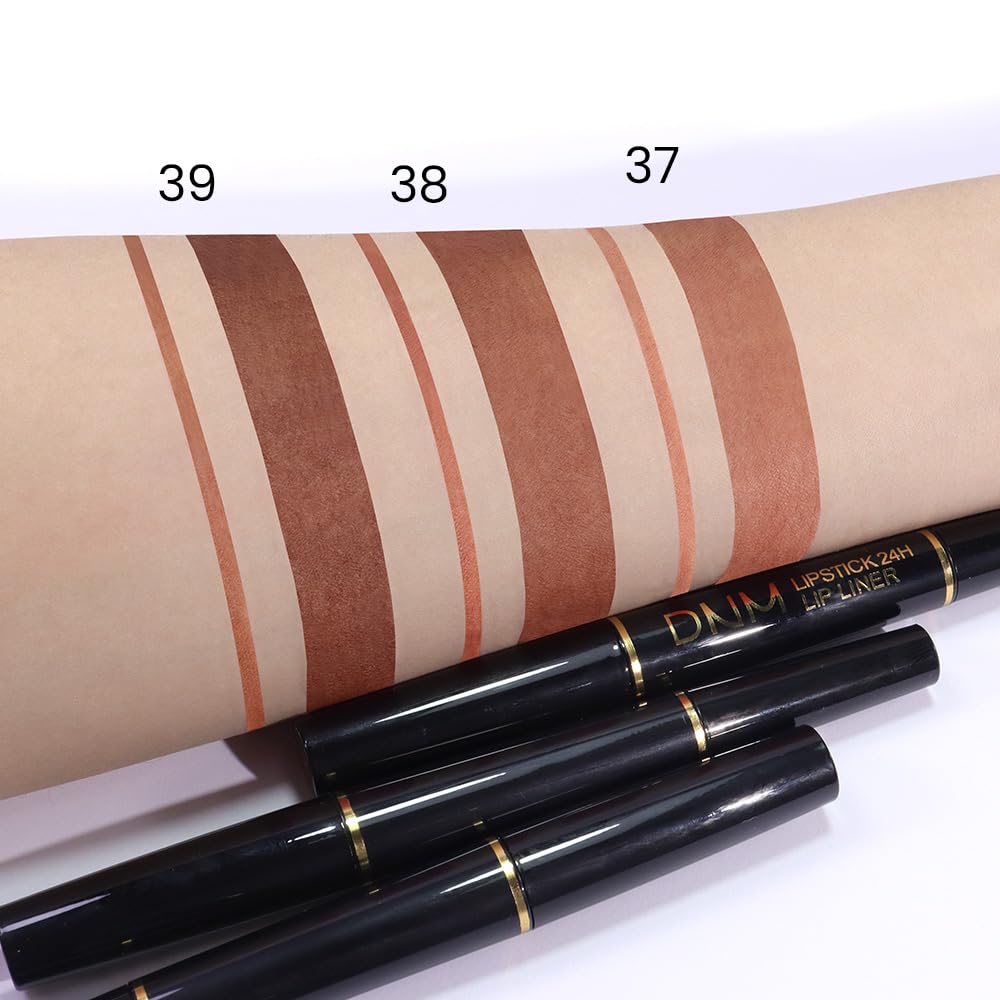 Kaely 2-in-1 Light Nude Brown Matte Lip Liner & Lipstick Combo Set Kit for Women, Magic Neutral Lipstick 24 Hours Original Lips Liner Pencil Stain Gloss Makeup Long Lasting Waterproof 37