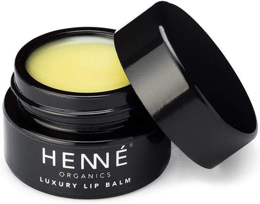 Henné Organics Luxury Lip Balm - Natural and Organic Moisturizer - 0.35 Ounce Jar