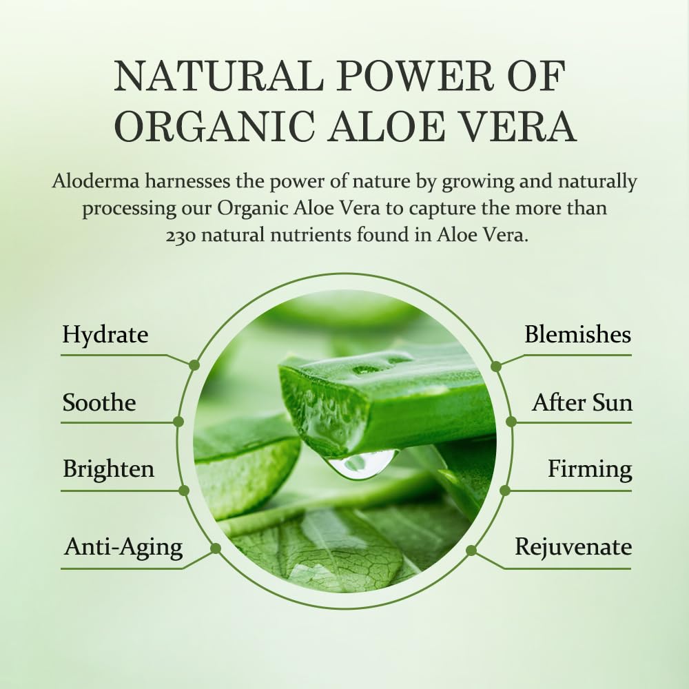 Aloderma Aloe Botanical Hydrating Mist Made with 82% Organic Aloe Vera - Soothing, Moisturizing, Lightweight Facial Spray with Panthenol - Refreshes, Invigorates Skin Throughout the Day, 120ml/4.23Oz