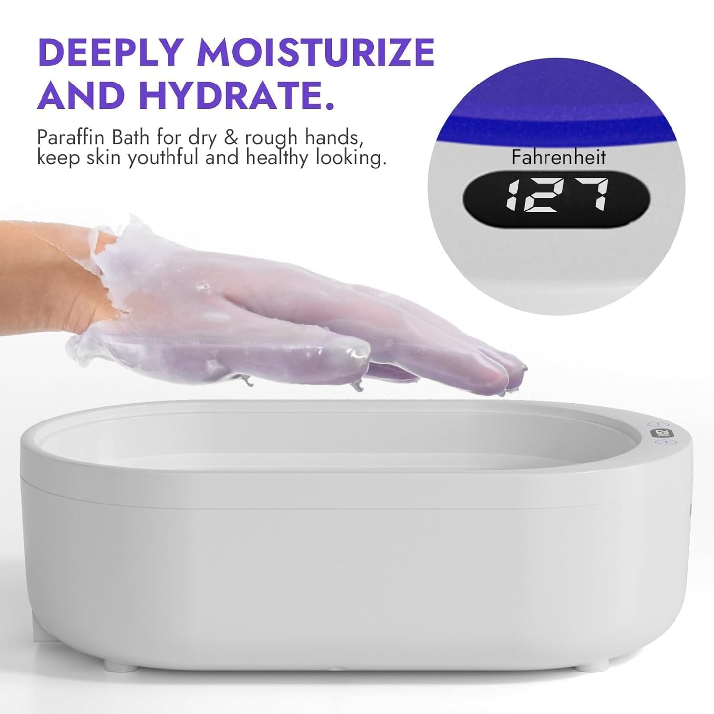 Small Paraffin Wax Machine for Hands - Professional Hand Wax Paraffin Machine 2L With 4Pack Paraffin Wax Refills Digital Display Screen for Paraffin Baths