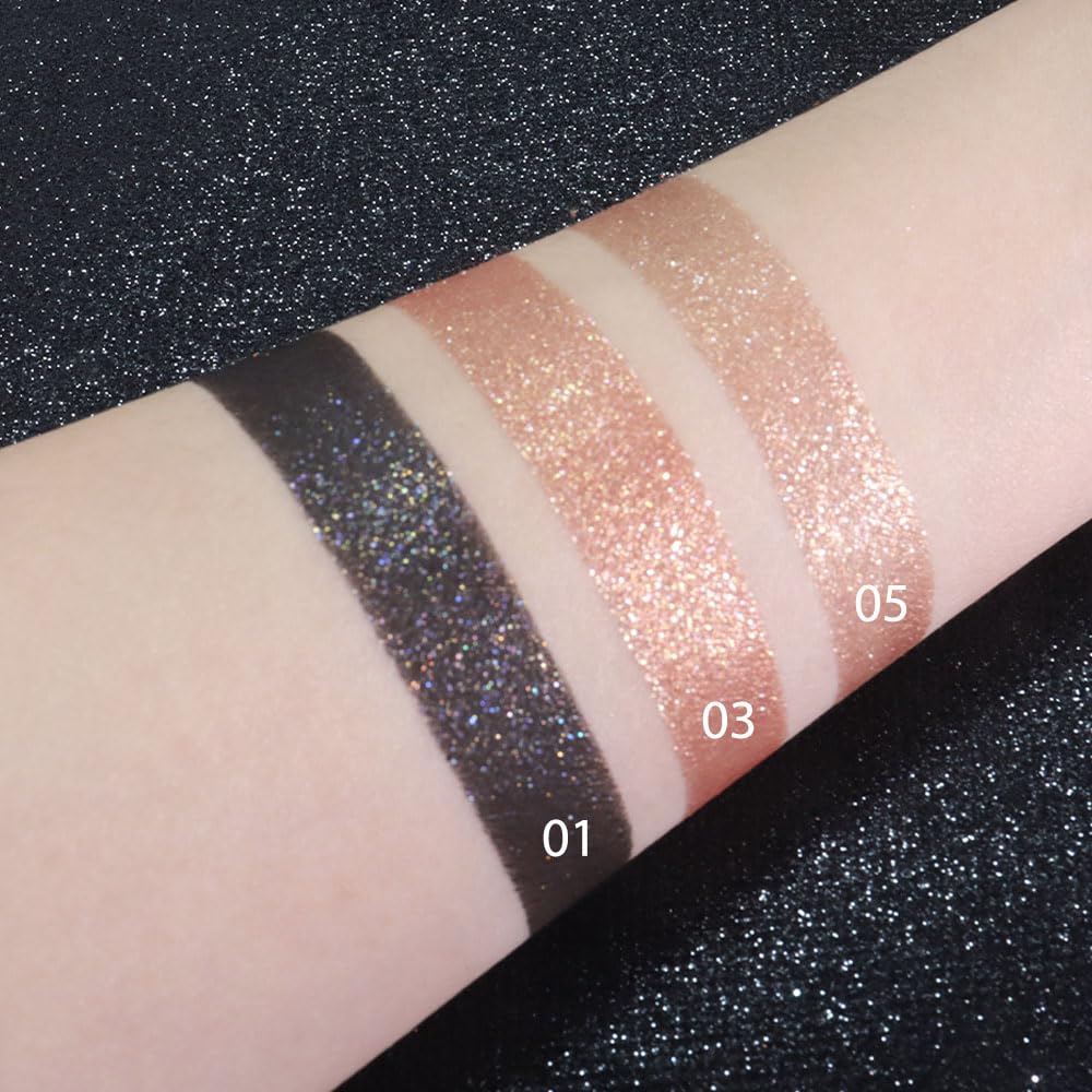 Black Glitter Eyeshadow Palette Makeup for Women, Glitter Shimmer Metallic Holographic Iridescent Single Monochrome Eyeshadow Halloween Birthday Party Wear Makeup, Sombras Crema Para Ojos