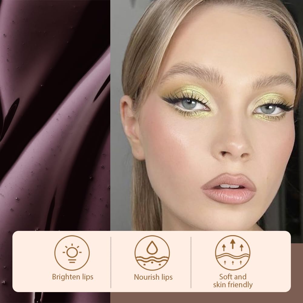 Peel Off Matte Liquid Lip Gloss Stain-Lip Liner with Tweezer, Light Taupe Peel Off Lip Stain, Long Lasting & Waterproof Lipstick Tattoo, Transfer-Proof Lip Gloss for All Skin Types (04#, 1Pcs)