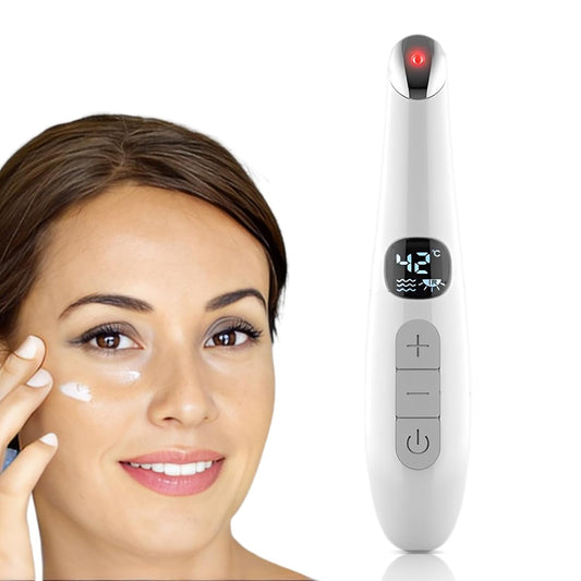 Eye Lift Wand, 3 in 1 Vibrating Red Light 98°F to 113°F LCD Display Eye Massager for Dry Eyes, Dark Circles and Puffiness, Electrical Face, Neck Sculpting Pen for Fine Lines and Wrinkles