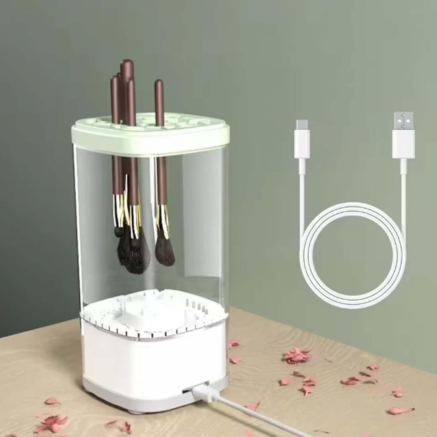 Wavearnn Electric Makeup Brush Cleaner,2025 upgrade 2-in-1 Electric Makeup Brush Automatic Cleaner,Efficient Deep Cleaning All Types Of Brushes,For All Types Of Brushes Set (Plug-in type,Black)