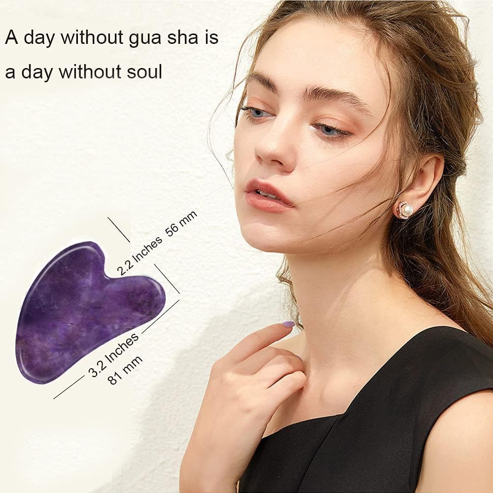 Ditind Gua Sha, Gua Sha Facial Tools, Guasha Tool for Face Tighten Skin, Gua Sha Massage Beauty Tool for Body Eyes Neck Massager with Travel Box