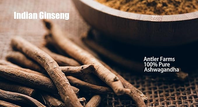 Antler Farms – 100% Pure Ashwagandha Root and Ashwagandha Root Extract, 130 Capsules, 1200mg – Standardized to 5% withanolides, Enhances Mental Performance, Energy, and Immunity