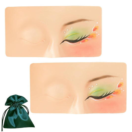 Makeup Practice Face, Makeup Practice Face Set 3D Realistic Makeup Practice Face Board with Cloth Bag for Makeup Artist Makeup Beginner Self-taught or Professional Enthusiasts (Yellow*2)