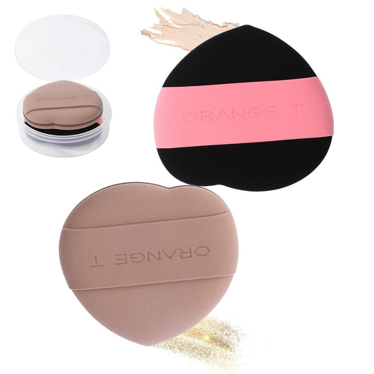 Lilystar 2Pcs Powder Puff Face Soft Makeup Sponge, Soft Triangle Powder Puffs Makeup Sponge Applicator Air Cushion Powder Puff for Liquid Foundation, Cream, Powder, Concealer (Black,Brown)