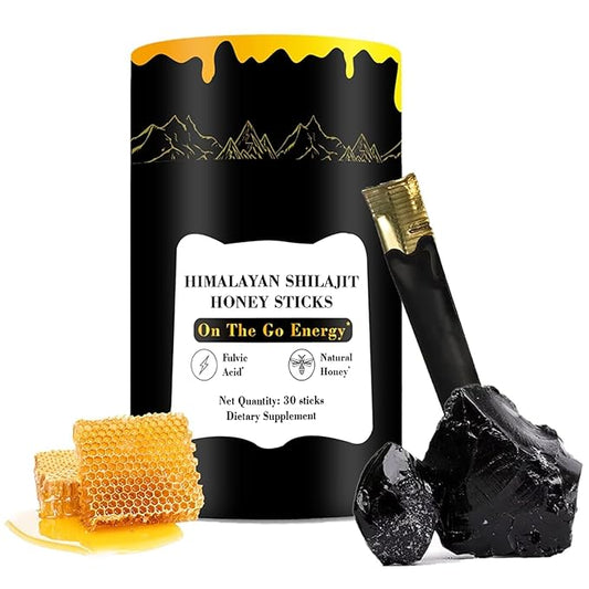 Shilajit Honey Sticks, 30 Sticks - Pure Himalayan Resin, With Organic Honey, Saffron, High Potency Herbal Blend for Energy Boost & Immune Support, for Men & Women