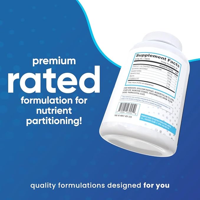 NuEthix Formulations SLIN-Trol, Glucose Disposal Agent Pills for Men & Women, Nutrient Partitioning Supplement with Chromium Polynicotinate, & Glycine, Effective Carb Absorption, Non-GMO, 60 Servings