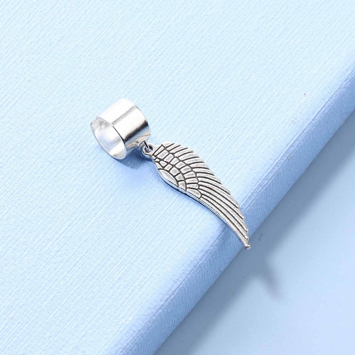 Boho Angel Wing Cuff Earrings Silver Ring Cartilage Earrings with Dangle Wing Ear Cuffs Earrings Clip Wrap Earrings Helix Earrings Jewelry for Women