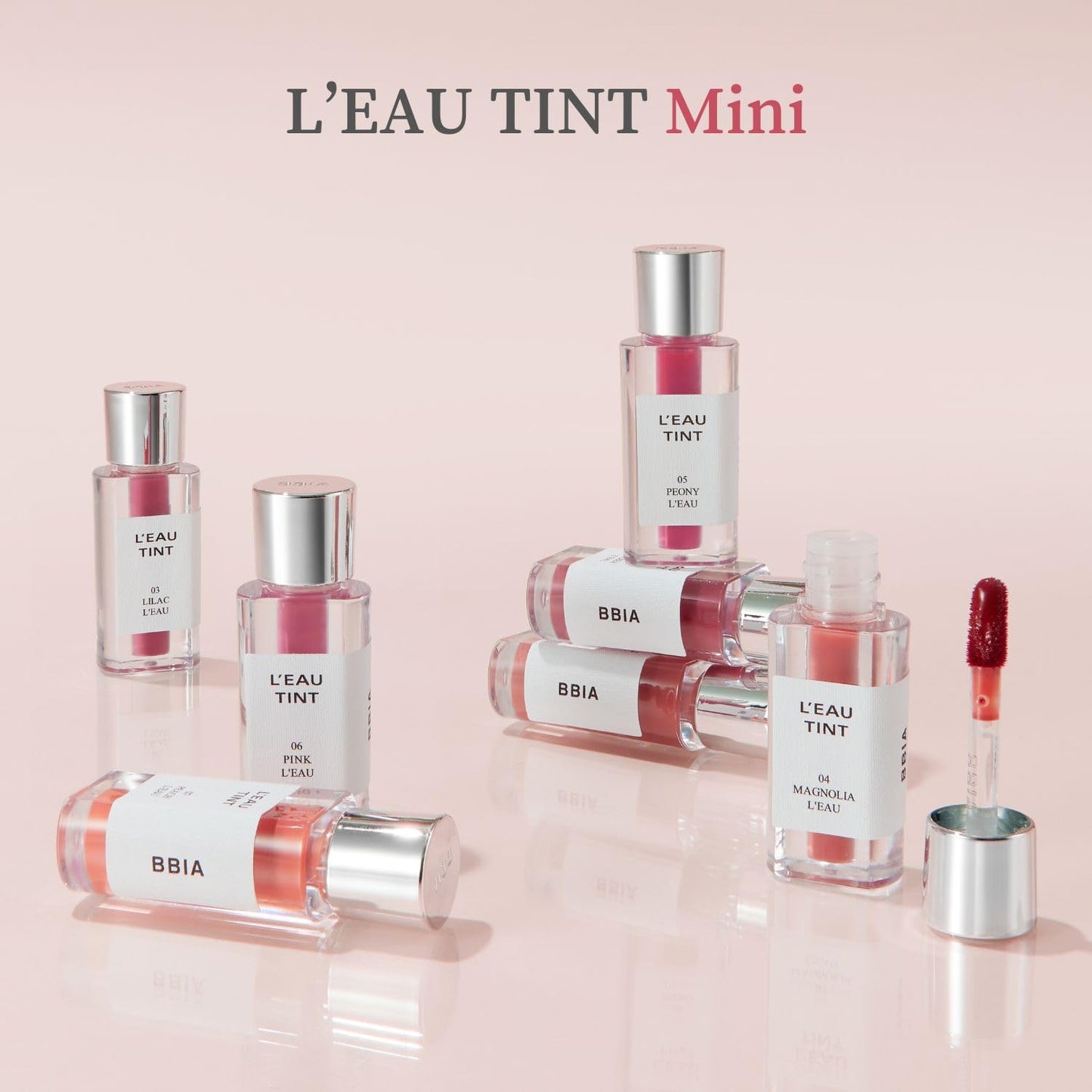 BBIA L’EAU Tint – Glossy & Glow Lip Stain, Watery Lip Tint, Non-Sticky, High Shine Finish, Long-lasting, Moisturizing, Lightweight, Natural, Daily Use, Vegan, Korean Lip Makeup (05 PEONY L'EAU - MINI)