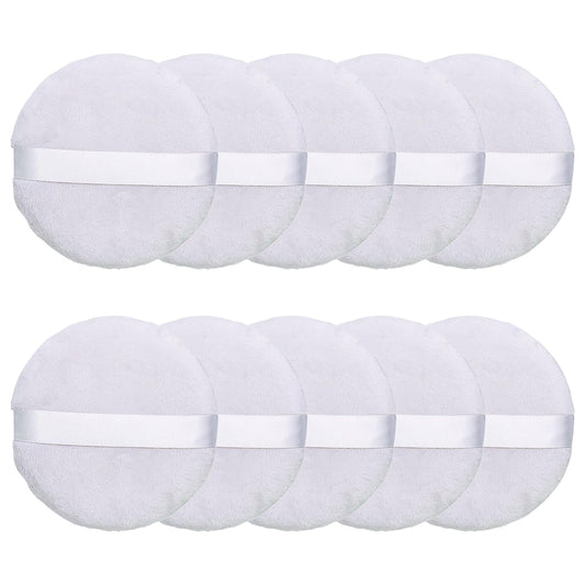 Topwon 4 Inch Powder Puff, Washable Large Body Powder Puff, Soft & Furry - 10Pcs