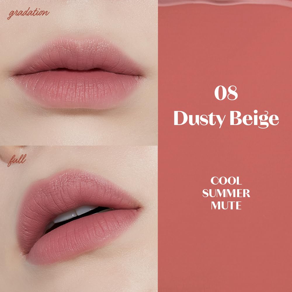 ETUDE Fixing Tint #08 Dusty Beige (4g) | Long Lasting High Pigmented Liquid Lipstick | Waterproof Lightweight Matte Finish Lip Stain | Full Coverage | Korean Makeup, Kbeauty