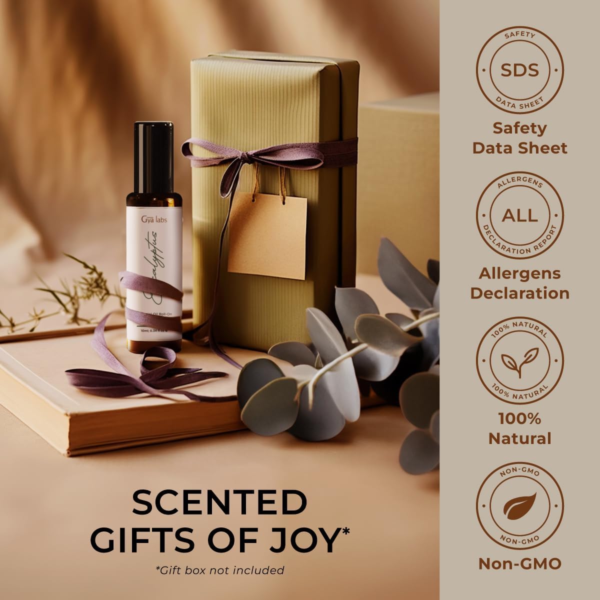 Gya Labs Eucalyptus Essential Oil Roll on for Soothing Comfort - 100% Pure Natural Eucalyptus Oil Roller for Skin, Relaxing Aromatherapy, Travel Size (0.34 Fl Oz)