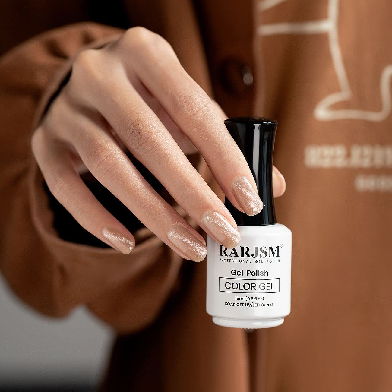 RARJSM Cat Eye Gel Polish 9D Cateye Silver Glitter Champagne Gold Galaxy Universal Velvet Effect Ice Gel Nail Polish Single Bottle with Magnetic Stick UV LED Curing Require Soak Off Home Salon 15ml