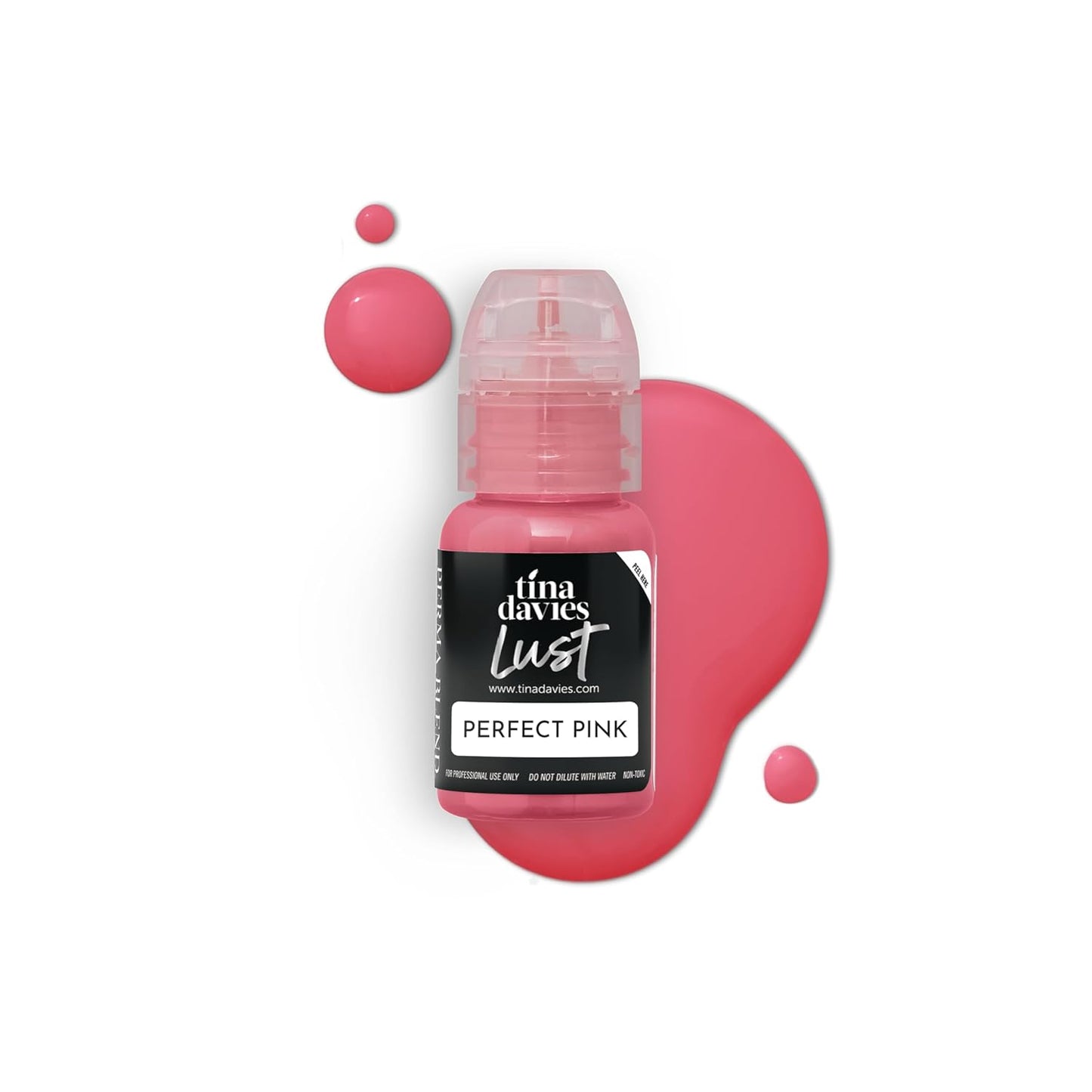 Tina Davies Professional Envy & Lust Lip Pigments - Permanent Lip Makeup - Colors Heal True to Tone - High Retention - Lust Perfect Pink, 1/2oz/15ml Bottle