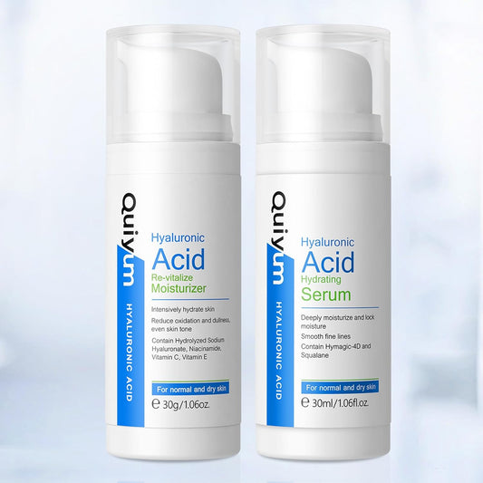 Hydrating Skin Care Set, Hyaluronic Acid Skin Care Kit with Serum for Face, Moisturizer, Travel Size Face Care Set for Women, Anti Aging Plumping Hydrating Firming for Dry Skin