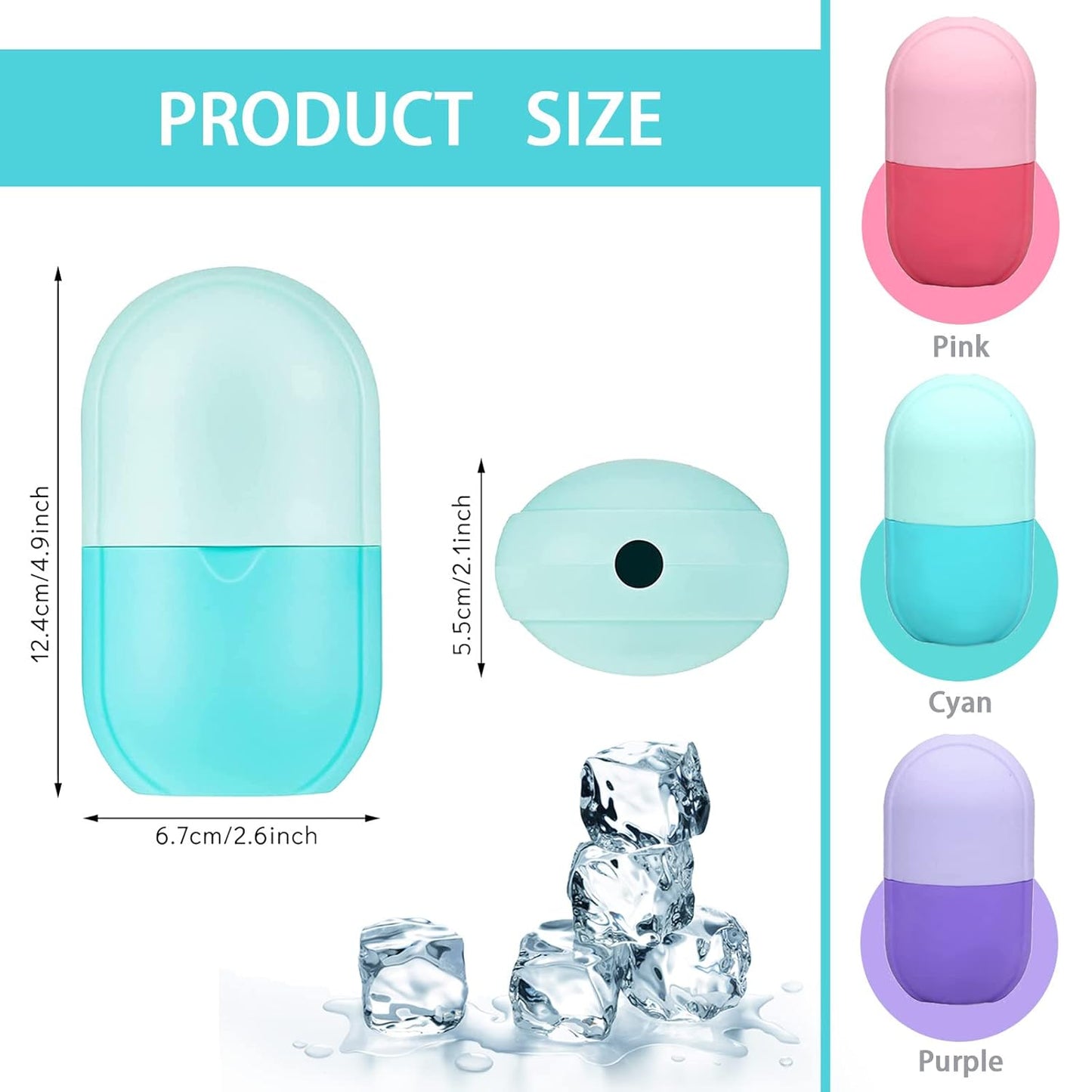 Ice Roller for Face and Eye, Ice face roller,Gua Sha Facial Tools, Facial ice roller, Skin Care Tools,Ice mold for face…(blue-face)