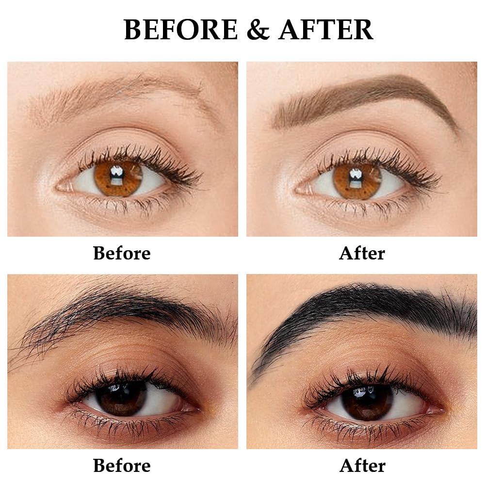 Tinted Thickening Brow Mascara,Brow Fast Sculpt,Waterproof, Transfer-proof, Brush to Fill in Eyebrows and Cover Gray Hairs - Cruelty Free (2pcs 01 Taupe &08 Black)