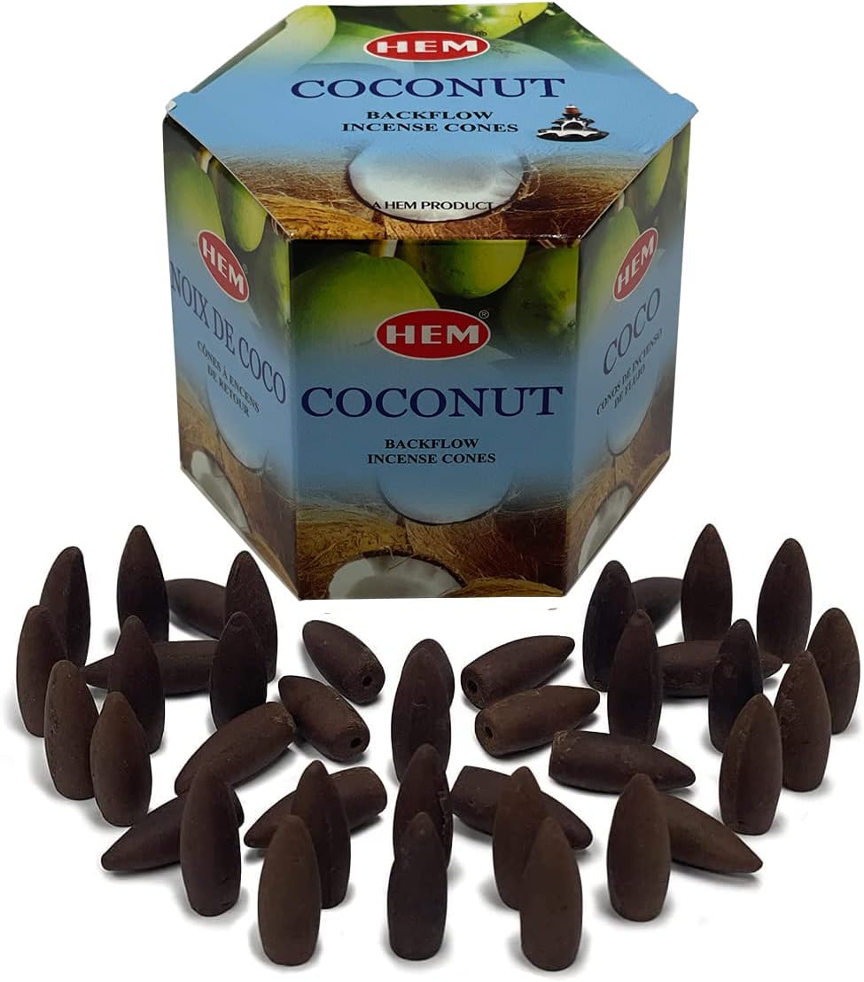 Coconut Backflow Incense Cones for Waterfall Aromatic Smoke Fountain Haze Falls