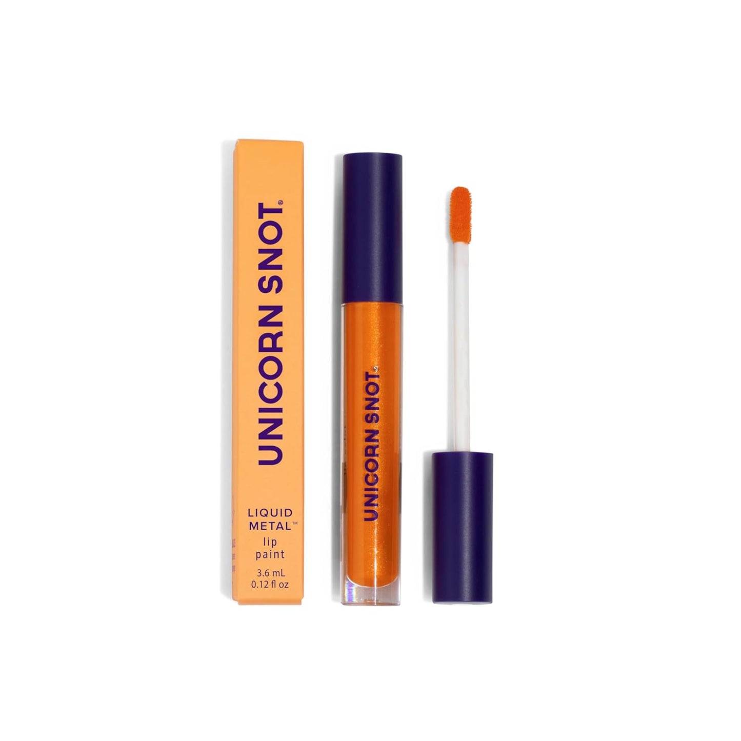 UNICORN SNOT Liquid Metal Lip Paint | Intense Pigment, Non-drying, Metallic Lip Color for Halloween Costume & Anime Cosplay | Gluten Free, Vegan & Cruelty-free Lip Makeup - BLAZE (Orange)