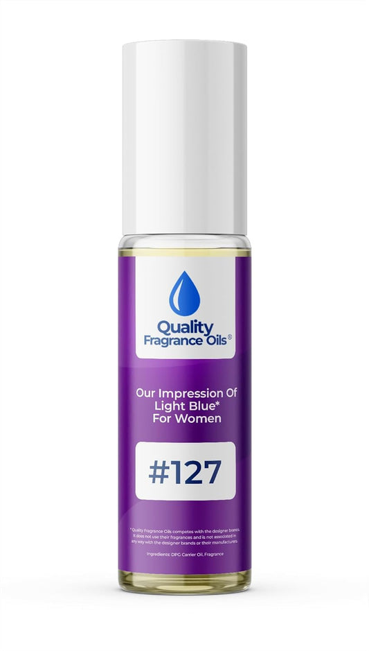 Quality Fragrance Oils' Light Blue for Women Impression #127 | Long-Lasting Perfume Oil, Alcohol-Free, Strong Scent, 10ml Roll-On | Affordable Alternative to Designer Fragrances