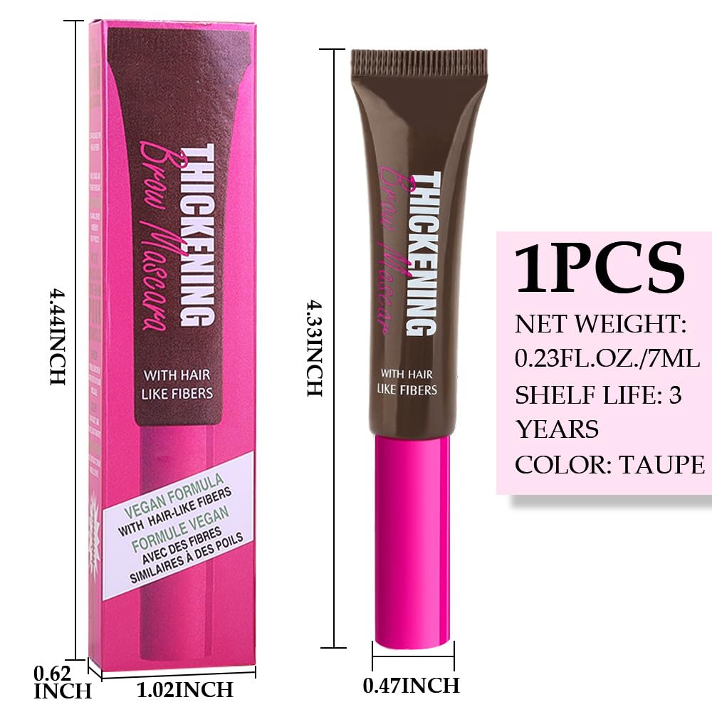 Tinted Thickening Brow Mascara,Brow Fast Sculpt,Waterproof, Transfer-proof, Brush to Fill in Eyebrows and Cover Gray Hairs - Cruelty Free - Light Medium Brown (1pc 07 Espresso)