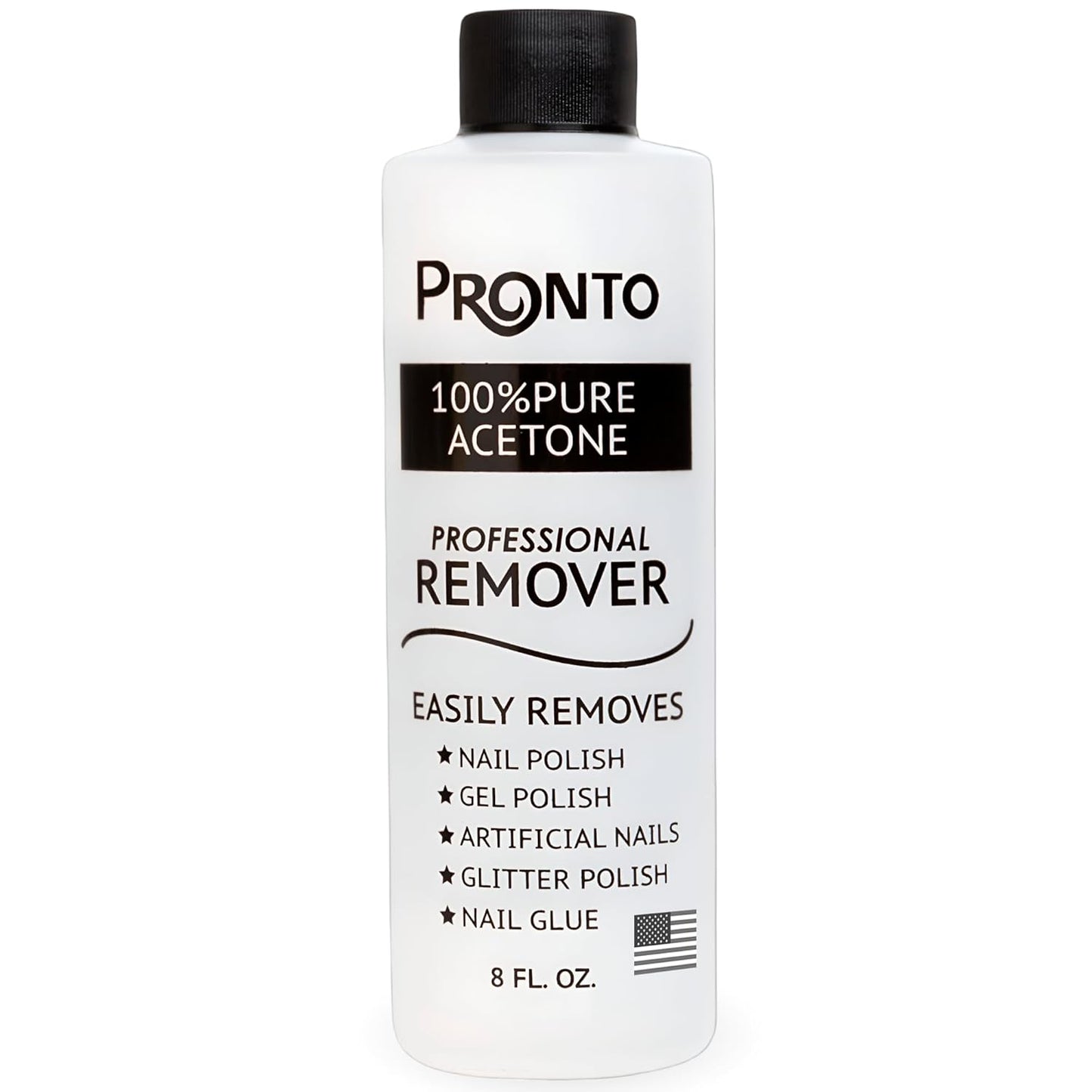 Pronto 100% Acetone Gel Nail Polish Remover - Gel Polish Remover for Nails | Acetone Nail Polish Remover For Nails for Removal of Glue, Gel, Acrylic & Dip | Gel Polish Remover, 8 Fl oz
