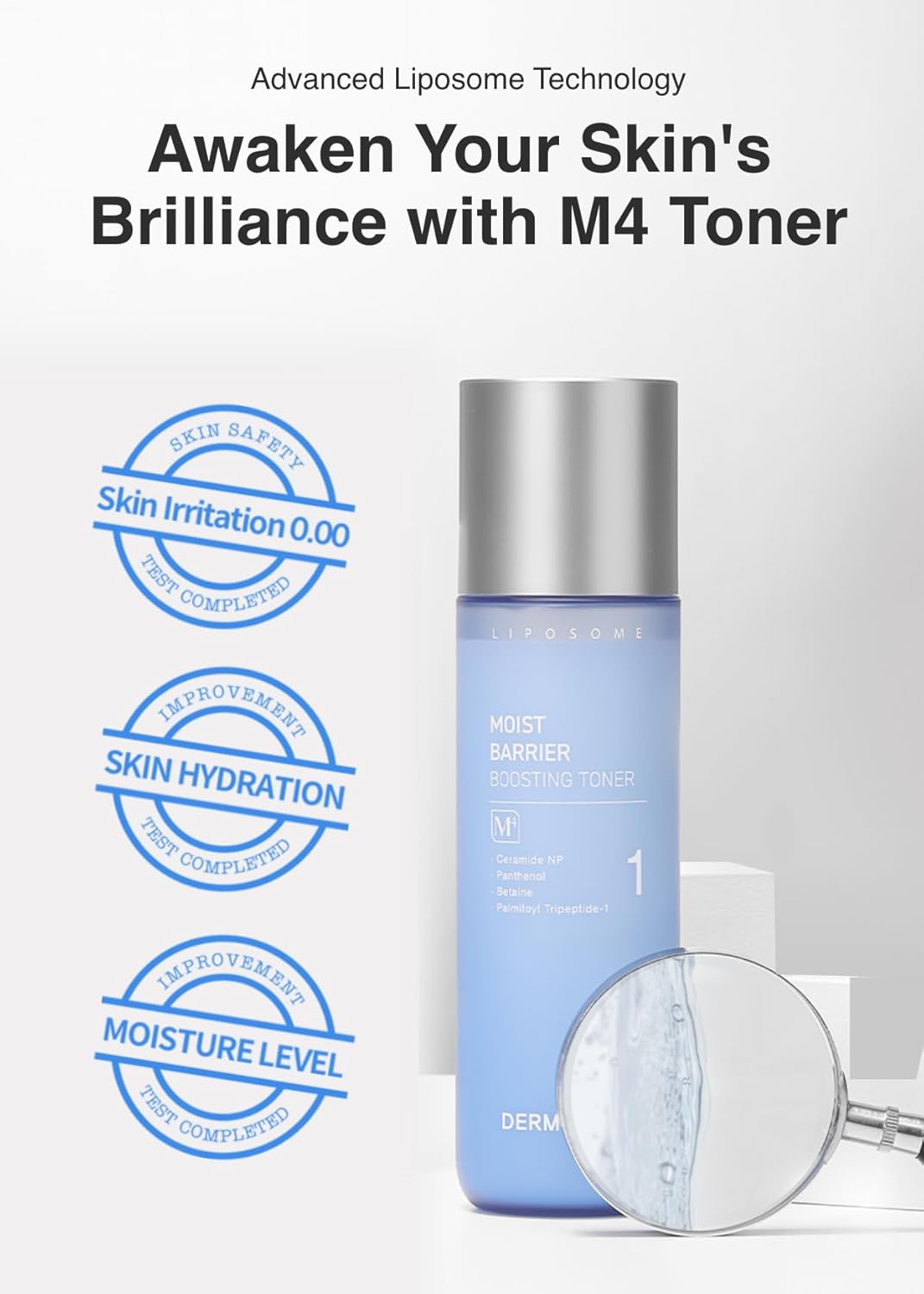 Moist Barrier Boosting Face Toner M4 | Ceramide Moisturizer Korean Facial Toner for Cooling & Skin Hydration w/Peptide & Collagen for All Skin Types | No Animal Trials No Paraben 6.76 fl oz