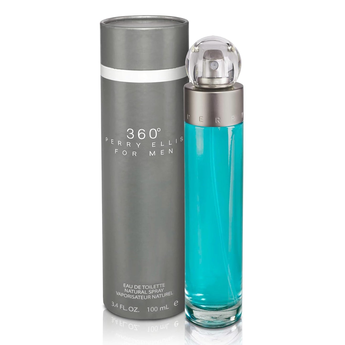 Perry Ellis 360° Eau De Toilette Spray for Men - Mens Cologne, Long Lasting Perfume, EDT, Fragrance with Notes of Bergamot, Juniper & Musk - 3.4 fl oz (100 mL)