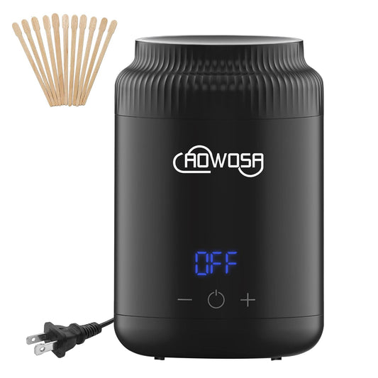 Mini Wax Pot Warmer for Hair Removal, Professional Portable Digital Wax Heater Machine for Facial Body SPA Salon, with 200ml Non-stick Pot, ℃/℉ Switchable Display, 100 Brow Sticks
