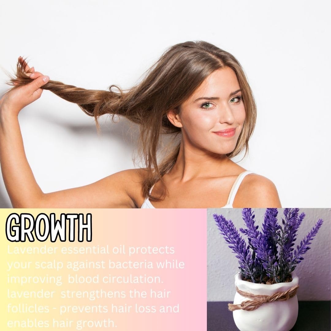 NEW Fermented Rice Water for Hair Growth - Infused with Rosemary, Biotin, Caffeine, Keratin Vegan Non-Greasy Spray Naturally Thicker, Longer, Softer Men & Women (4 OUNCES, Lavender Bergamot)