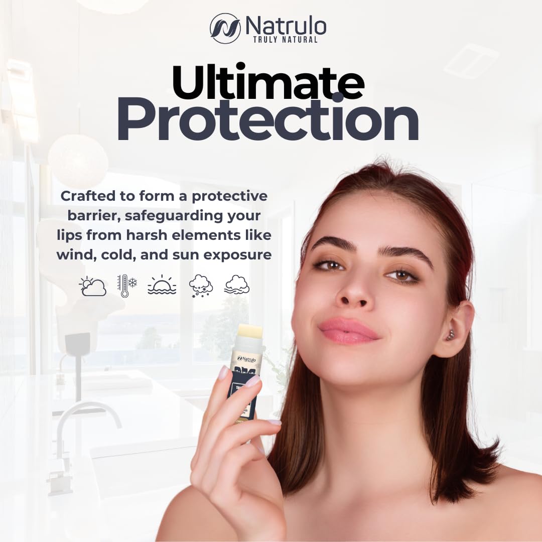 Beef Tallow Lip Balm – Natural Tallow Beeswax Chapstick – Hydrating Moisturizer Grass Fed Bison Tallow Balm Lip Care – Soothes Chapped Dry Lips, Sensitive Skin – Long Lasting Vitamin Rich USA-Made 3Pk