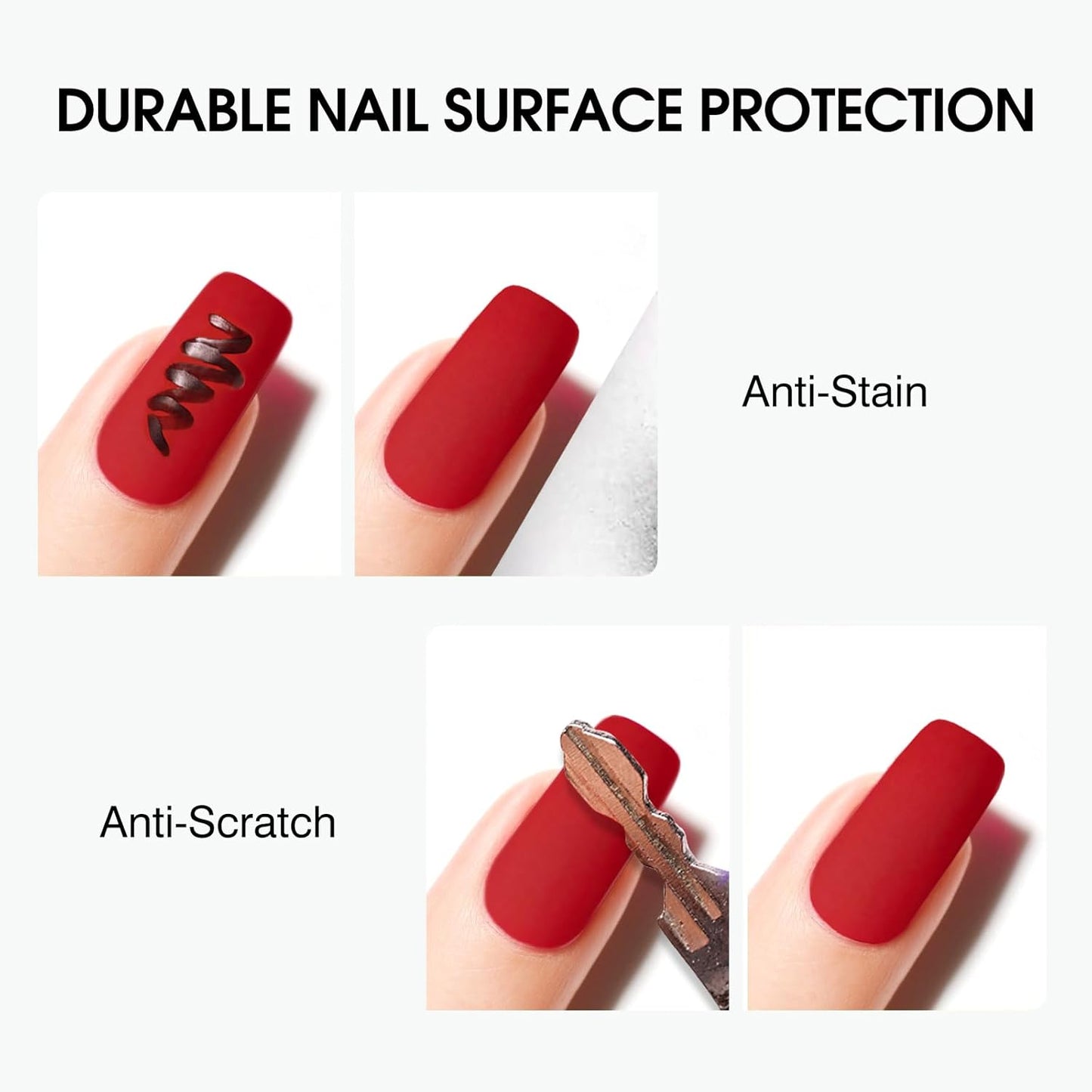 VENALISA 2 Pcs No Wipe Matte Gel Top Coat and Base Coat Set- Matte Top Coat Gel Nail Polish Kit, Soak Off Nail Art Home and Professional Manicure