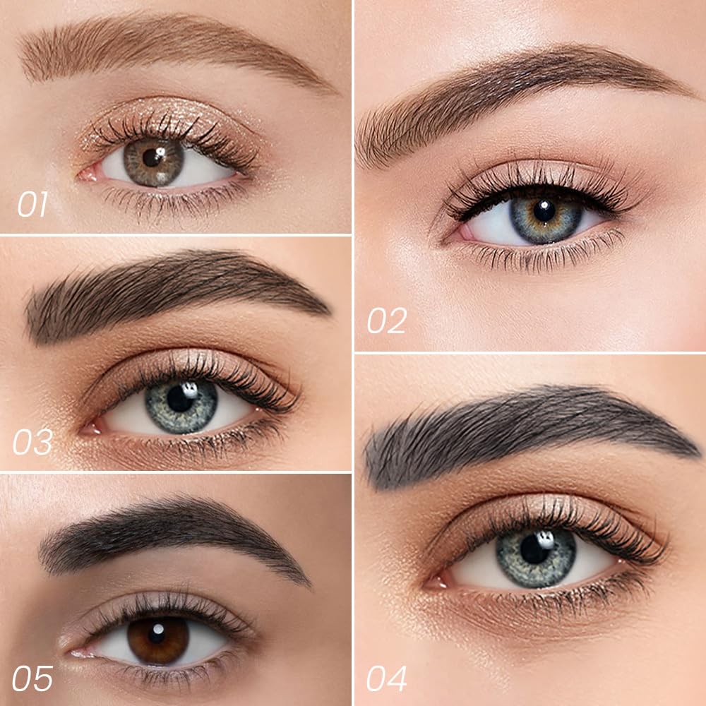 Eyebrow Ink Pencil by Brow Stylist -Micro 4 Point Brow Pen Lift & Snatch Eyebrow Pen Kits,Long-Lasting Waterproof Natural Eyebrow Hair (B-1Pc 02# Dark brown)