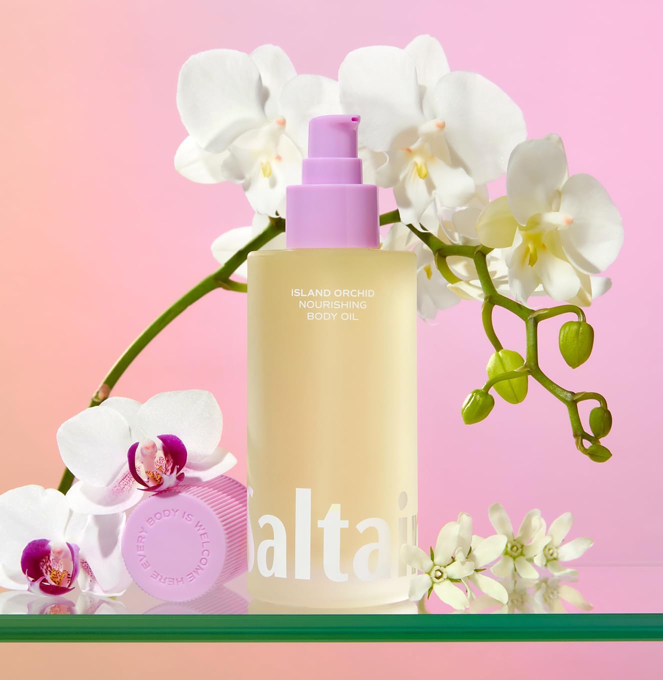 Saltair Body Oil. Luxurious Island Orchid After Shower and Bath Oil Moisturizer for Women. Botanical, Non-Greasy, and Well-Absorbing Lotion for Hydrating Dry Skin. 4oz Pump Bottle