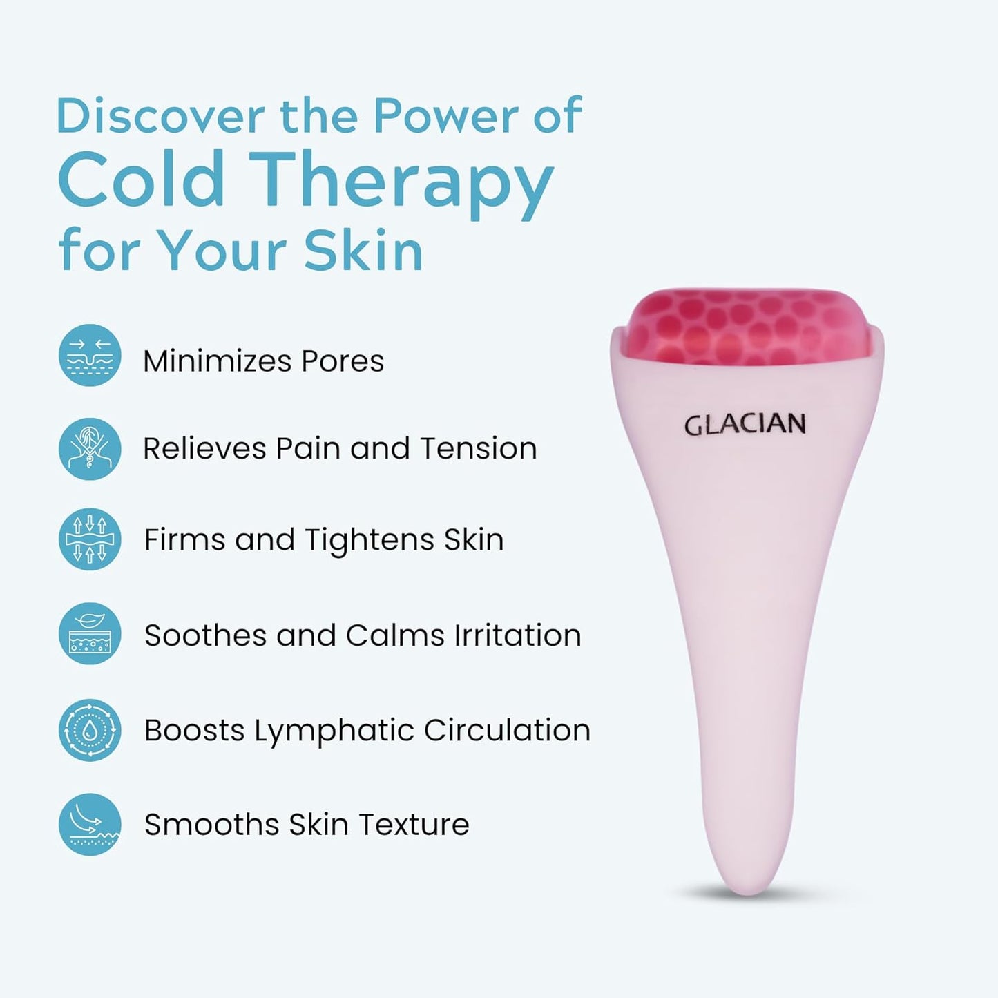 CRYO FACE Roller: Premium Ice Roller for Face Lift, Wrinkles, Double Chin Reducer, Self Care Gifts, Skin Care Tools, Radiant Glow (White)