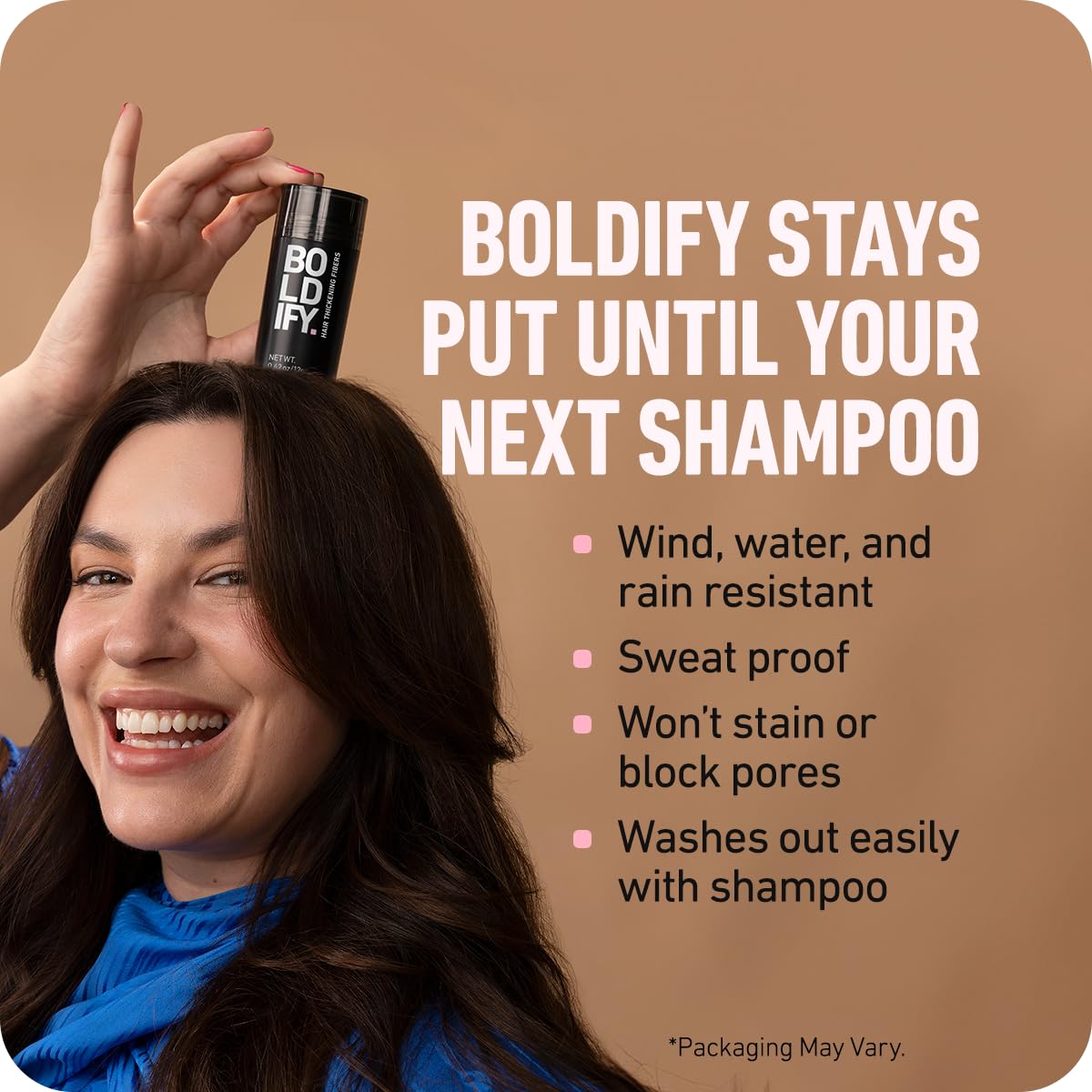 BOLDIFY Hair Fibers (12g) - Fill In Thinning and Fine Hair for an Instantly Fuller, Thicker Look - 14 Shades for Women & Men - Dark Brown