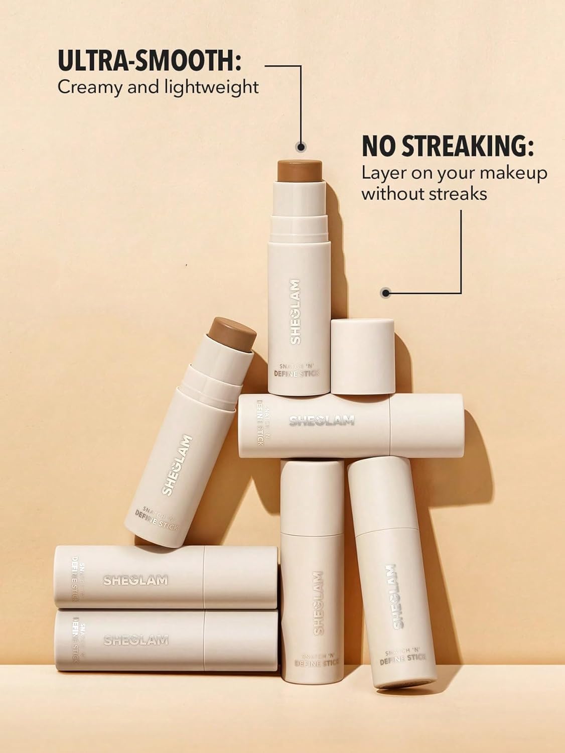 SHEGLAM Snatch 'n' Define Cream Contour Stick Long Lasting Highly Pigmented Sweat Proof Face Bronzer Makeup - Earthy Sepia