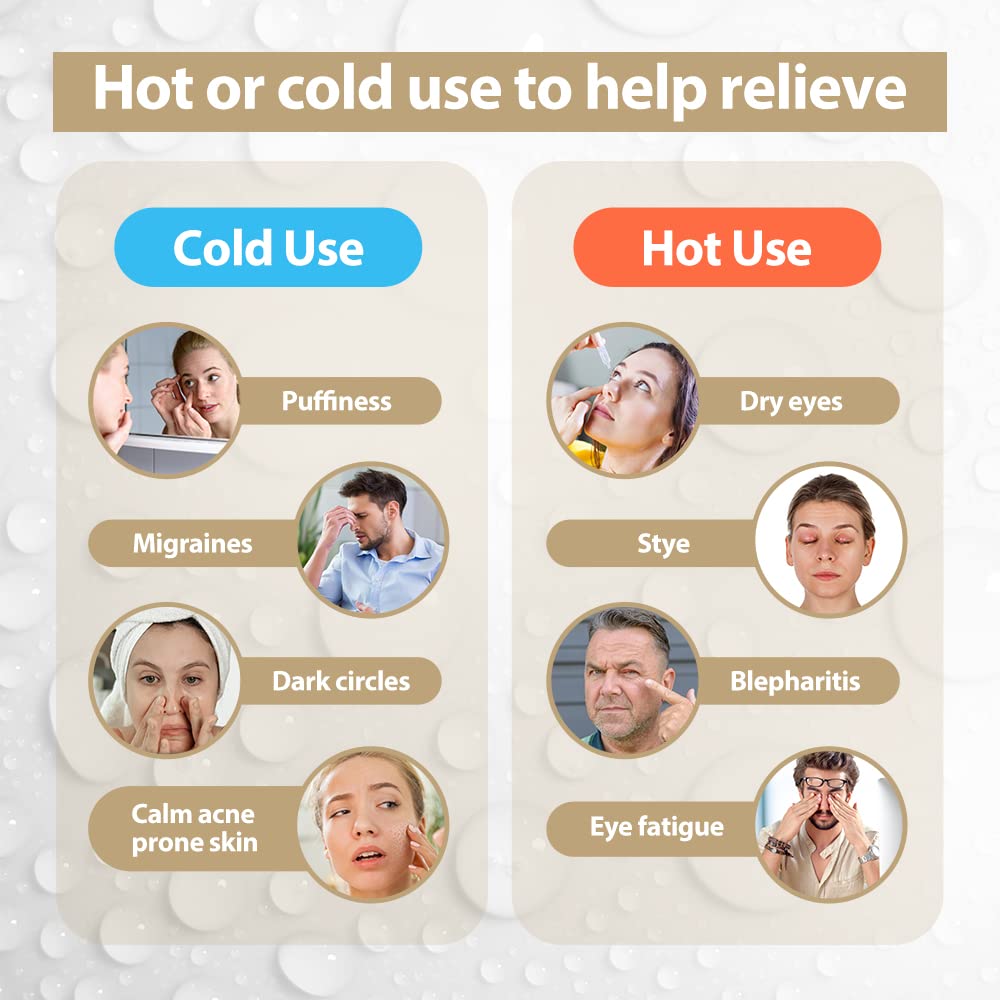 NEWGO Cooling Eye Mask Cold Eye Mask for Dry Eyes, Gel Eye Mask Ice Eye Mask Frozen Reusable Eye Ice Pack Cold Eye Compress for Dark Circles, Migraines, Eye Surgery, Skin Care (Champane)