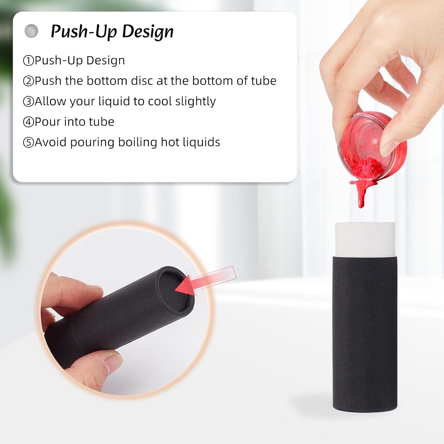 NICENEEDED 10 Pcs Kraft Paper Lipstick Tube, 0.6 Oz Paperboard Lip Balm Tubes, Cardboard Empty Deodorant Container Solid Perfume Tube Cosmetic Box for DIY Chapstick Deodorant Crayon