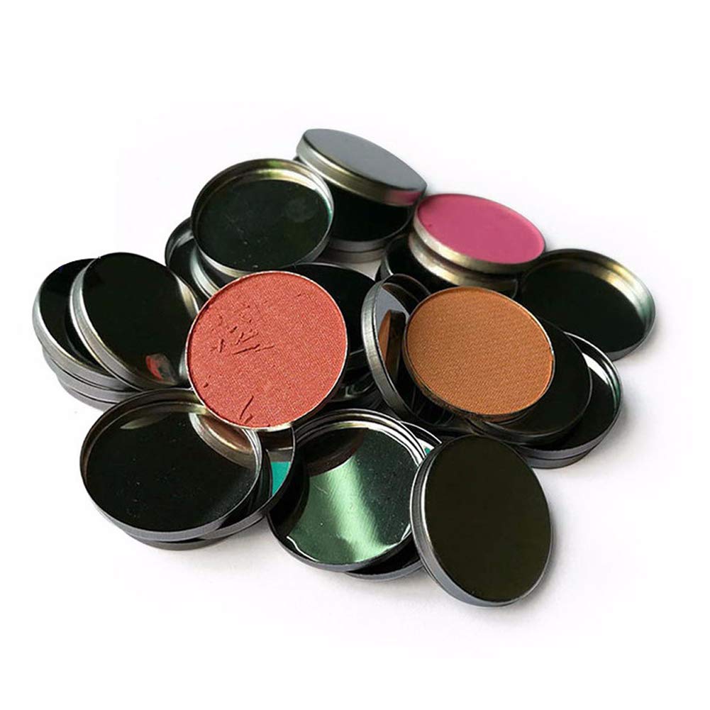 20 Pieces Empty Round Metal Tin Palette Pans Round Metal Pans Cosmetic Eyeshadow Pans for Eyeshadow Palette Magnetic Makeup Palette, 36mm Diameter 3.5mm Height
