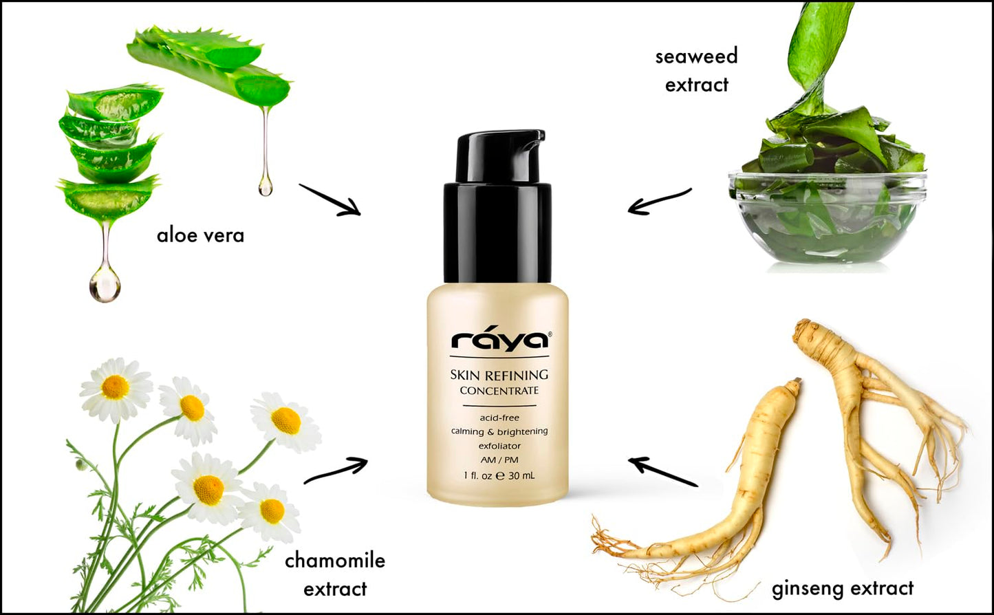 RAYA Skin Refining Concentrate (R-511) | Facial Serum for All Skin Types - Exfoliating, Pore-Minimizing & Complexion-Smoothing | Includes Vitamin C, Antioxidant, Anti Aging & Brightening Serum