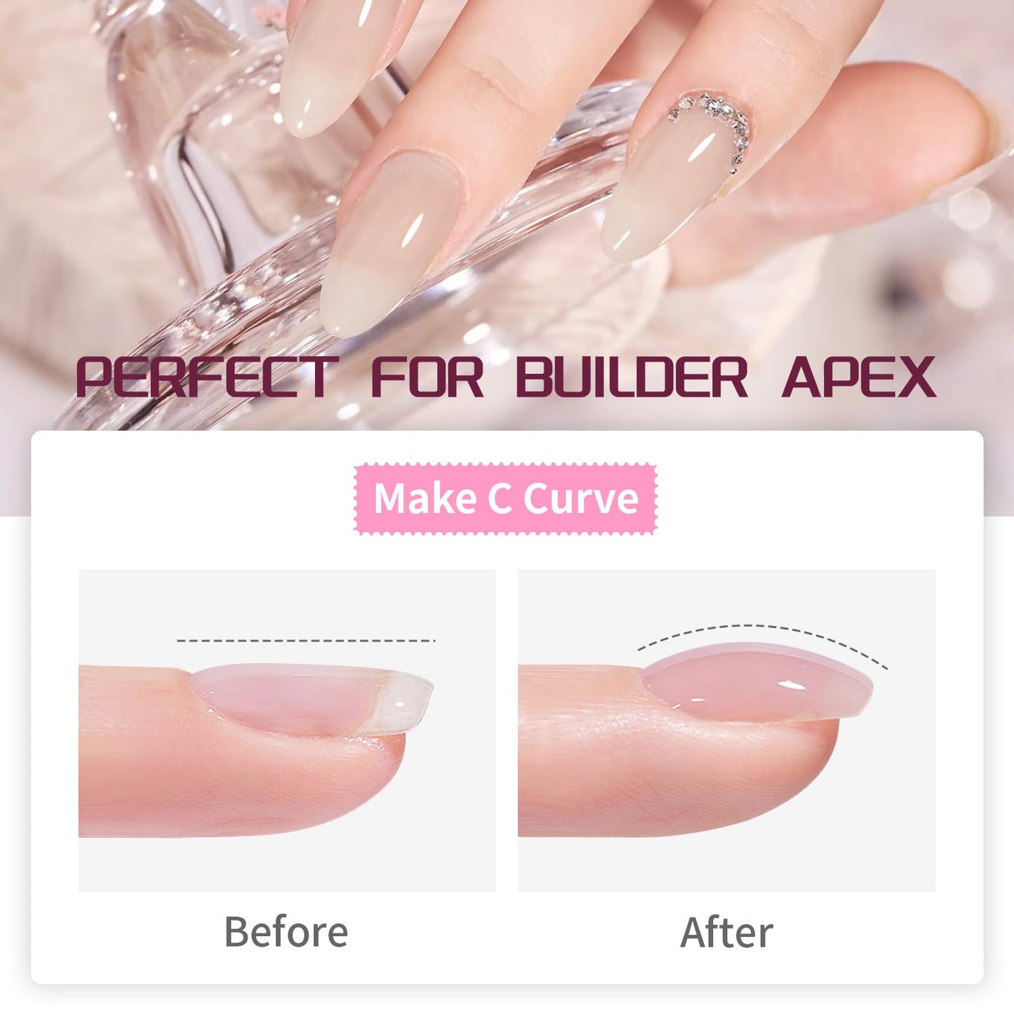 JODSONE Builder Color Gel Top Coat Base Coat Extension Gel 24 PCS Kit Long Lasting High Gloss Gift For Women