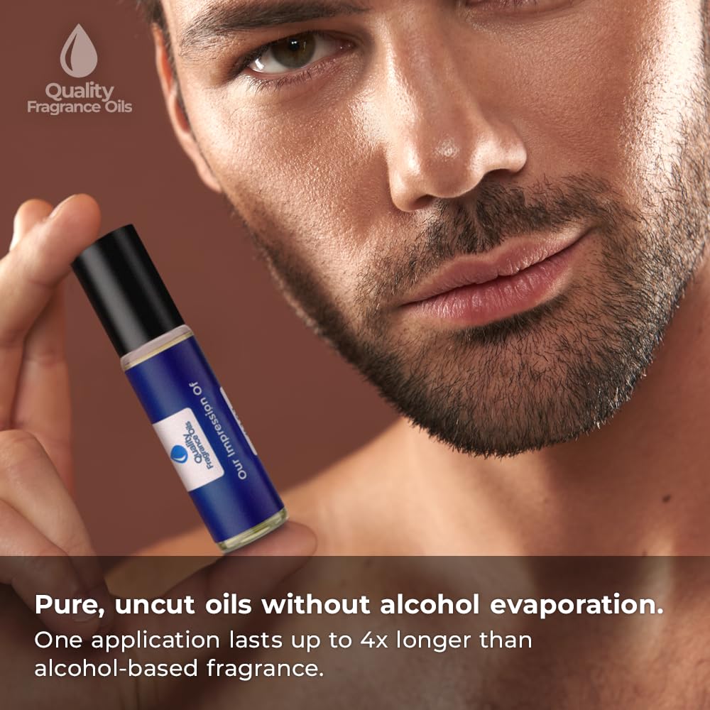 Quality Fragrance Oils' Compatible with Boom for Men Impression #215 | Long-Lasting Perfume Oil, Alcohol-Free, Strong Scent, 10ml Roll-On | Affordable Alternative to Designer Fragrances