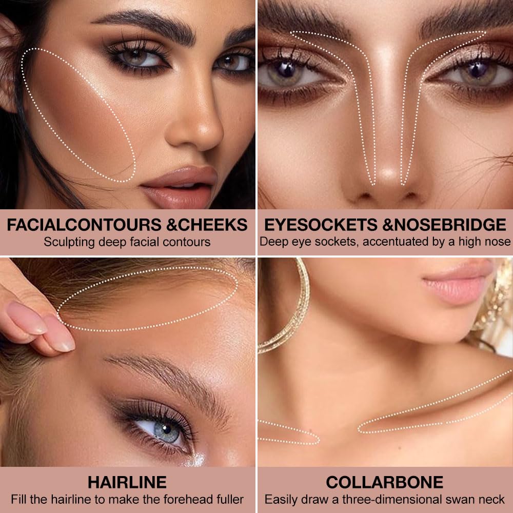 Natural Matte Warm Brown Cream Contour Palette – Lightweight, Blendable Monochrome Powder Base for All Skin Tones, Face Makeup for Women & Men, Vegan & Cruelty-Free, Paleta de Contorno en Crema Mate