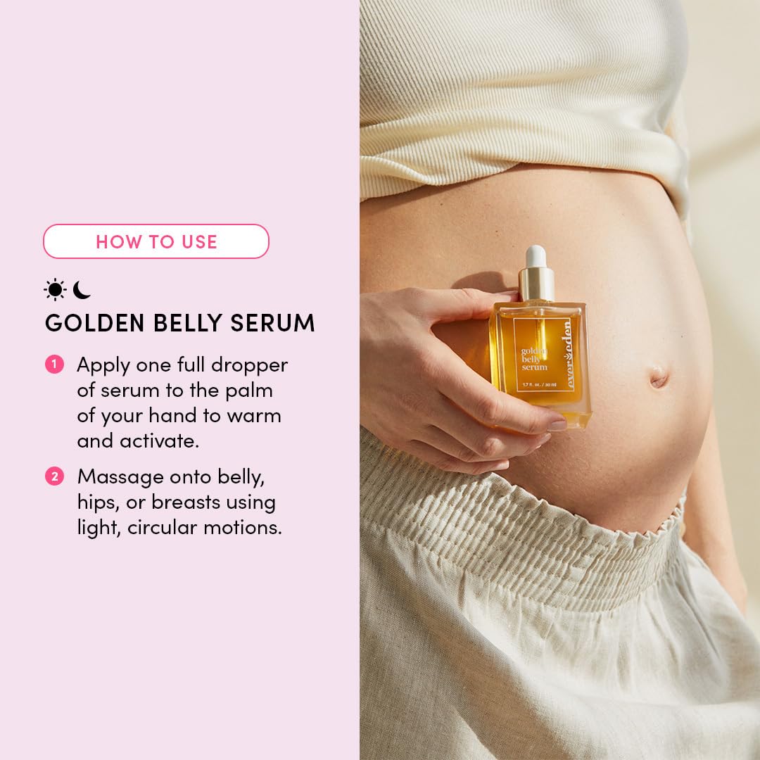 Evereden Mama Must-Have DUO - Golden Belly Stretch Mark Oil 30ml & Nourishing Stretch Mark Cream 50ml - Derma-Developed Clean & Vegan Maternity Skin Care for Stretch Mark Reduction & Skin Hydration