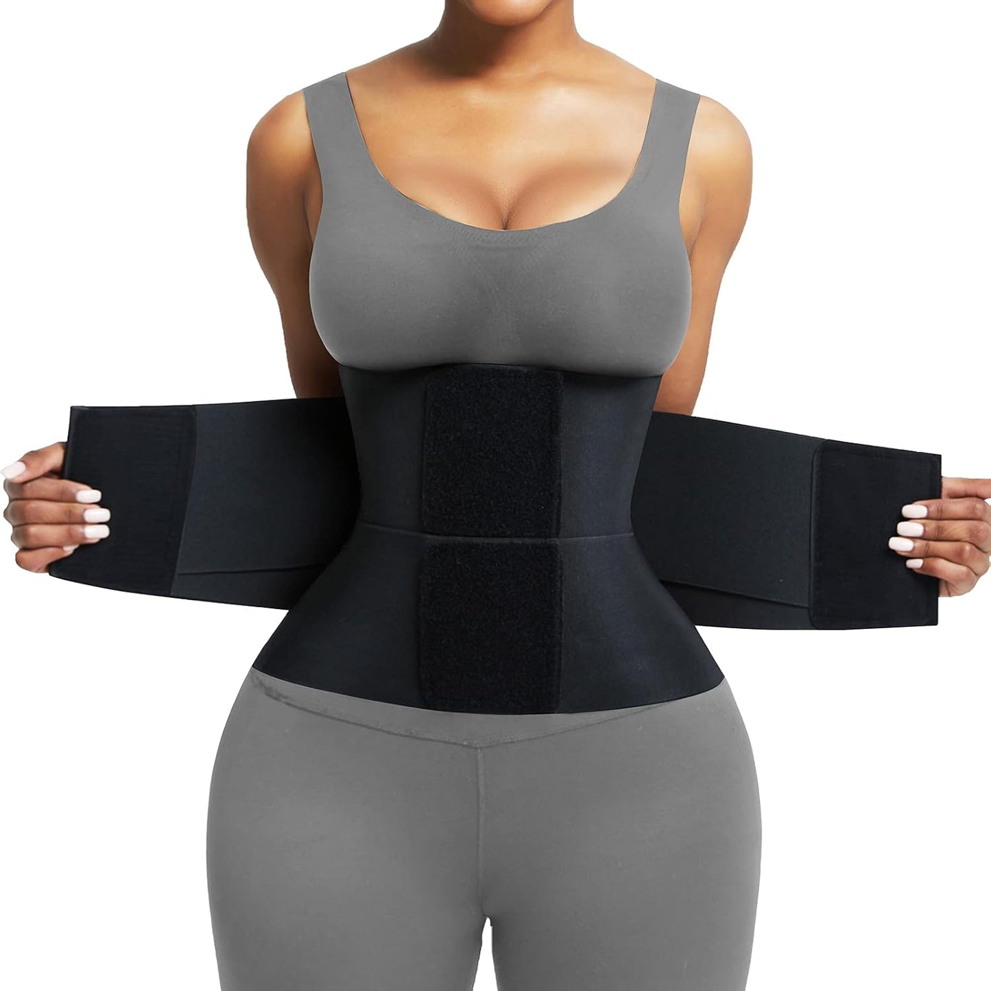 FeelinGirl Waist Trainer Belt Waist Cincher Trimmer Ab Belt Tummy Control Body Shaper with Triple Wrap Women and Men